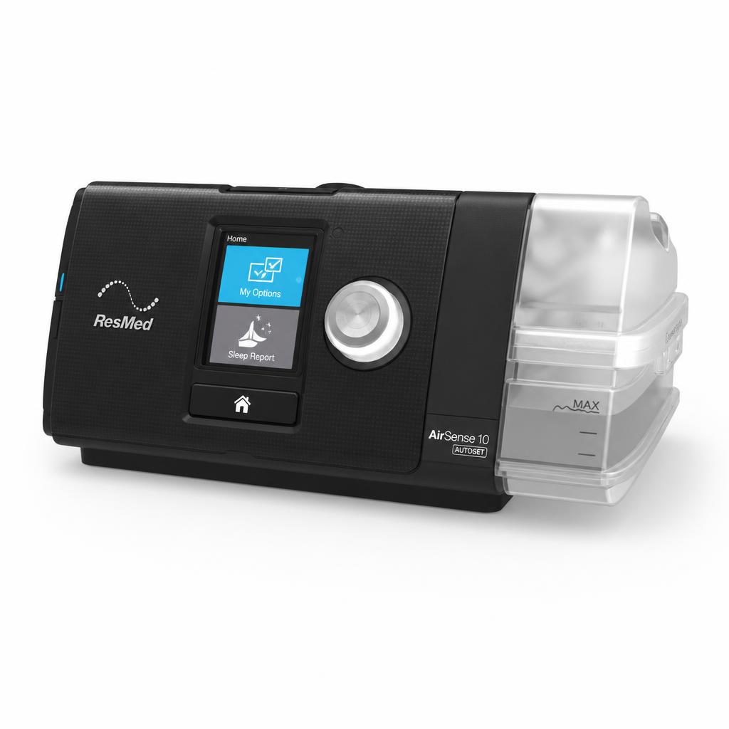 ResMed AirSense 10 AutoSet CPAP machine with HumidAir humidifier chamber